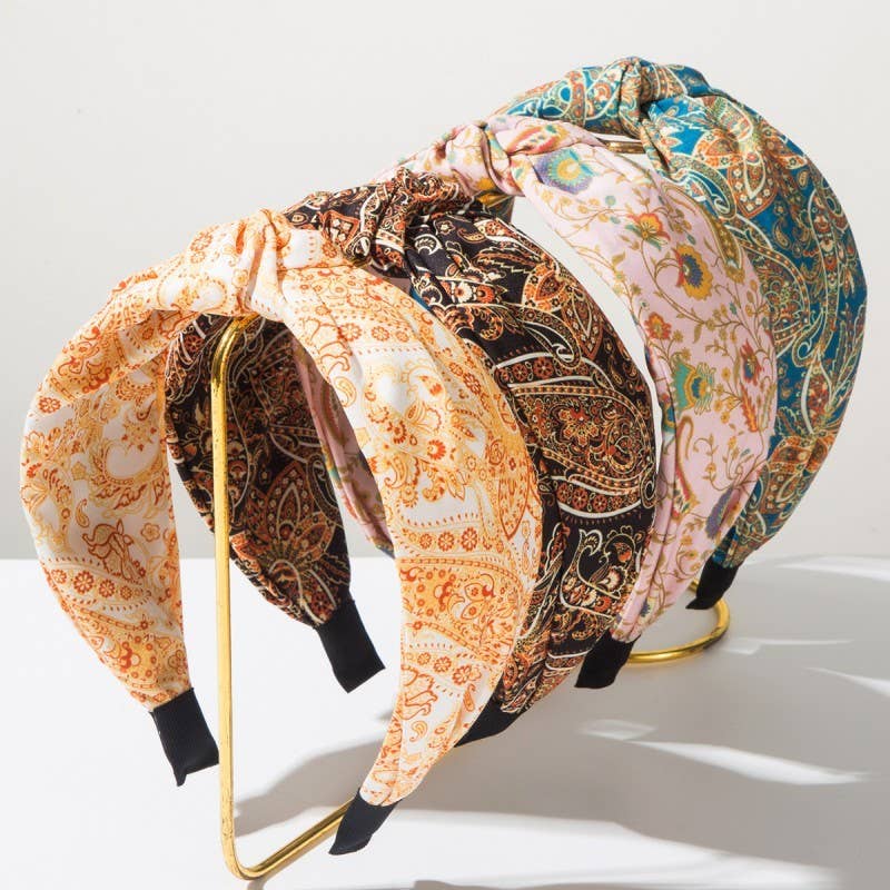 FLORAL PAISLEY PATTERN VINTAGE HAIR BAND BANGS | 40HB186