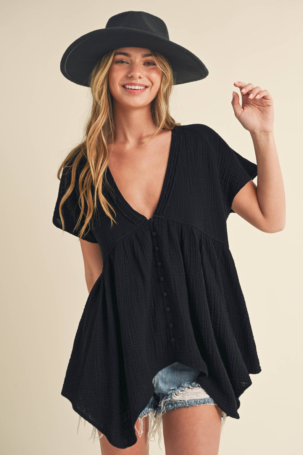 8275DD Florise Button Down Blouse