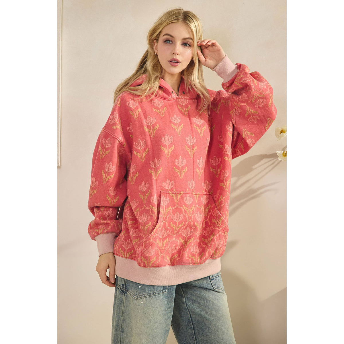 Printed Fleece Hoodie