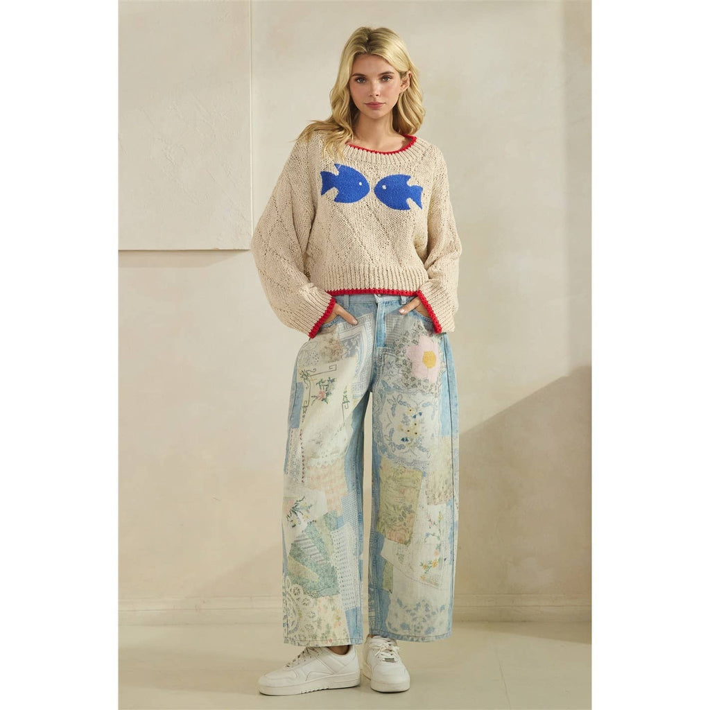 Printed Knitted Sweater