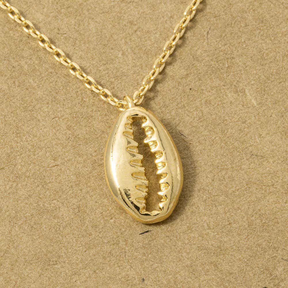 18K Gold Dipped Cowrie Shell Pendant Necklace