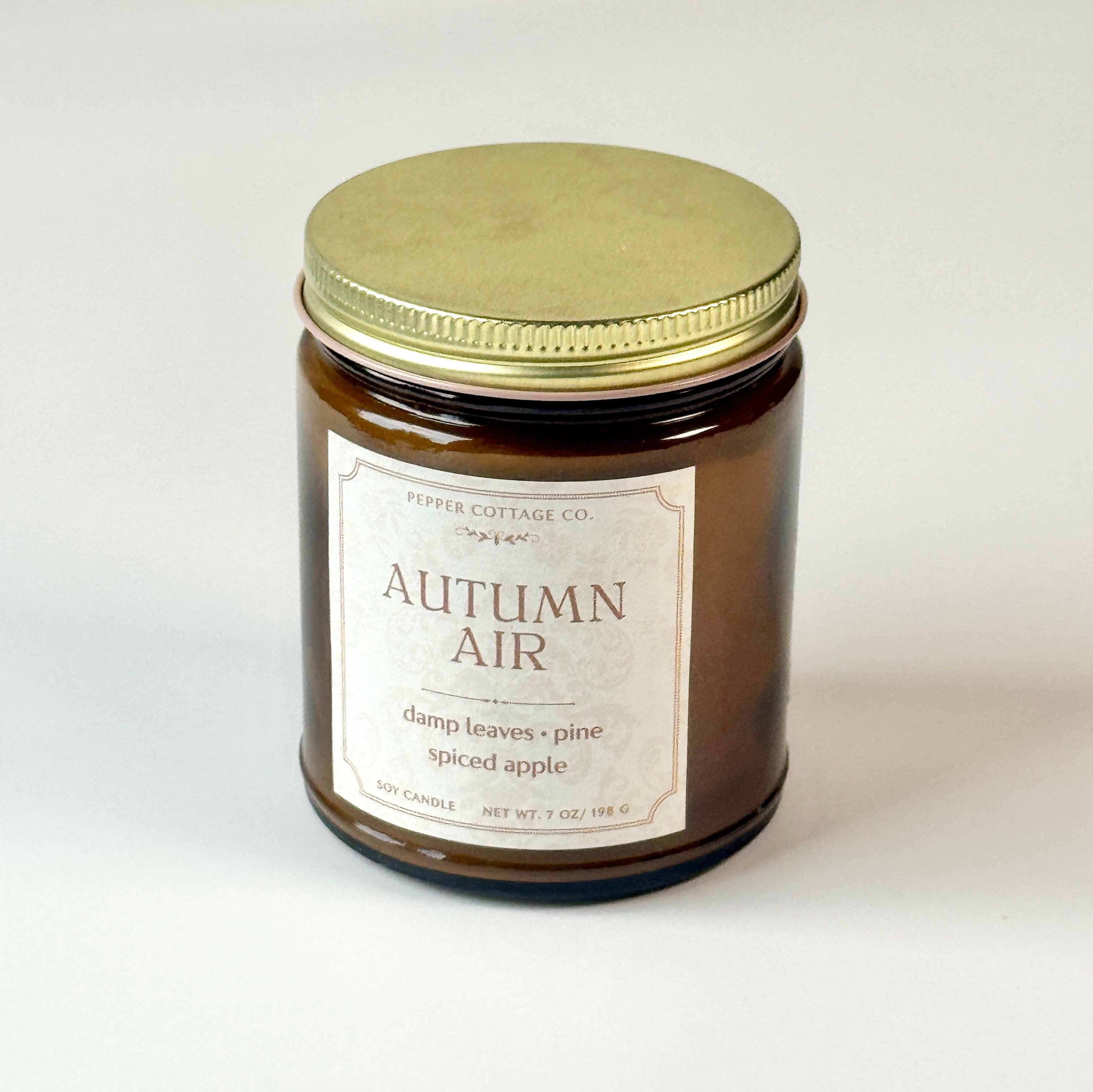 Autumn Air - Wet Leaves, Spiced Apple, Pine, Cedar 7 oz Soy Fall Candle