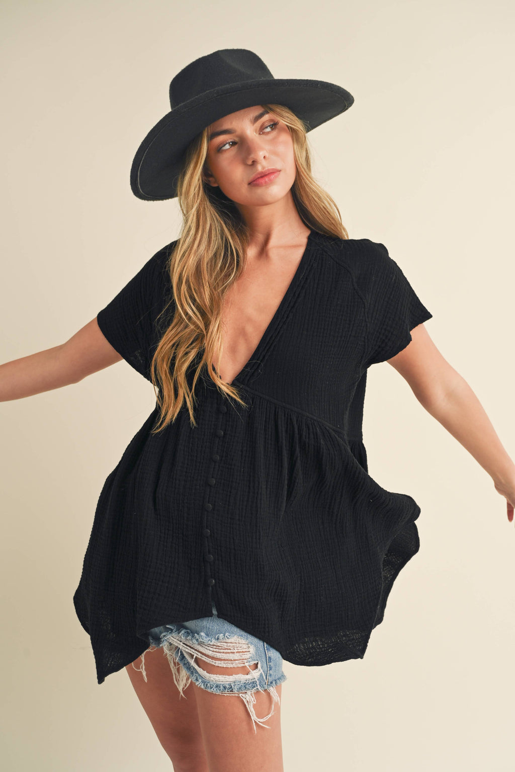 8275DD Florise Button Down Blouse