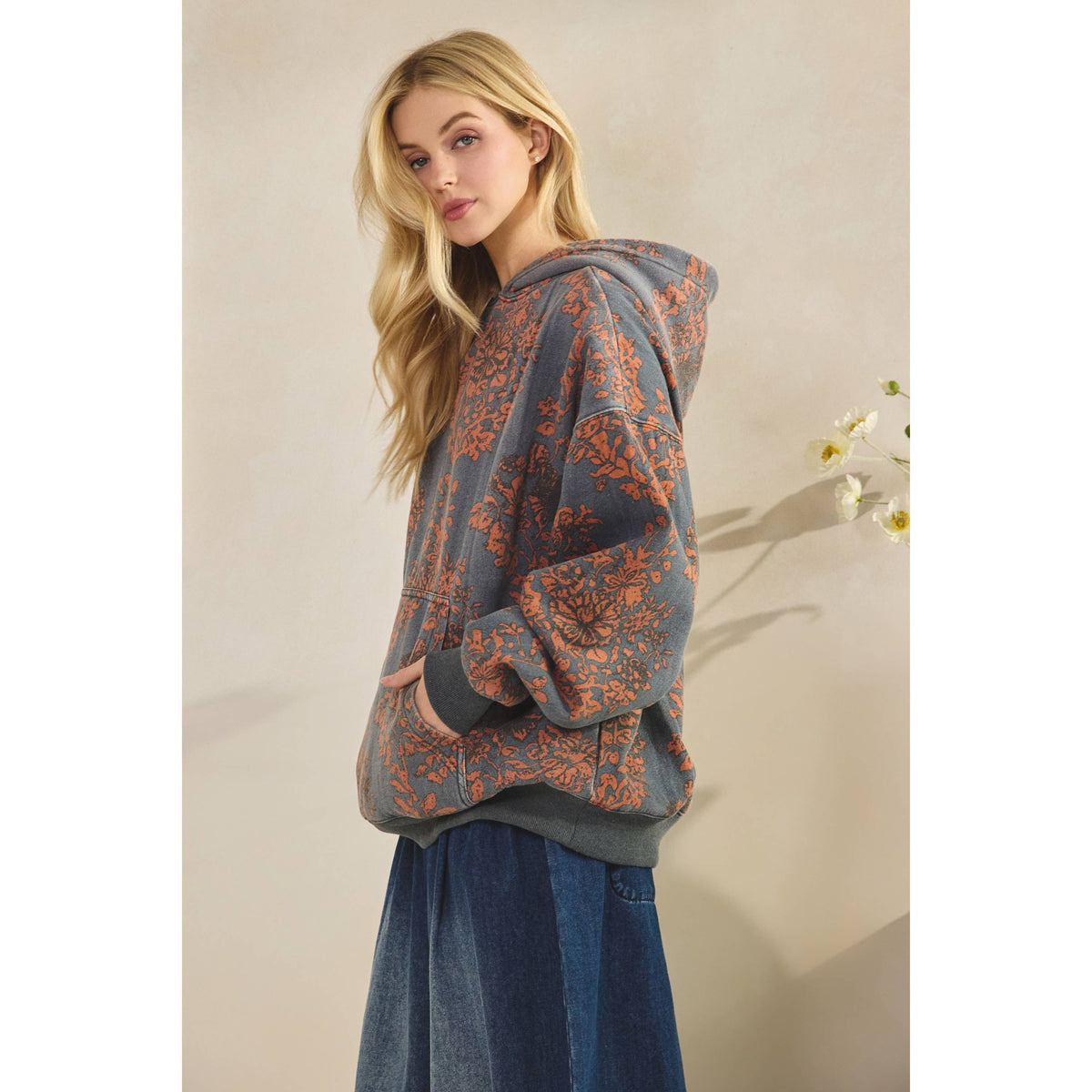 Printed Fleece Hoodie