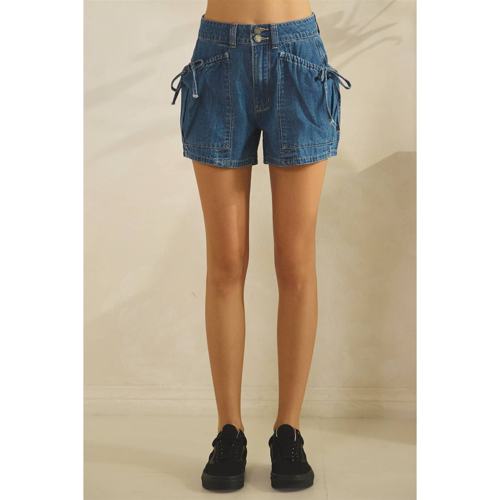 Denim Shorts with Pocket Detail
