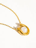 Barn 18K Gold Non-Tarnish Horseshoe Pearl Necklace