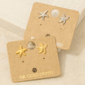 Gold Dipped Dainty Starfish Stud Earrings