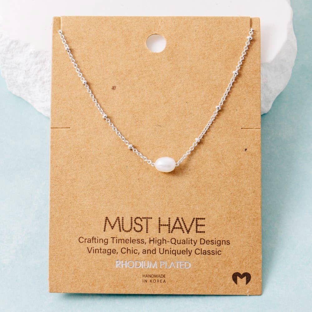 Gold Dipped Pearl Pendant Necklace