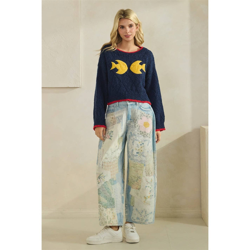 Printed Knitted Sweater