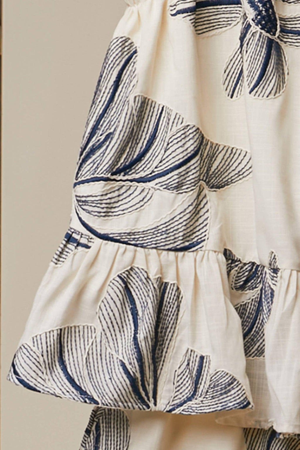 Floral Print Tie-Shoulder Tiered Top