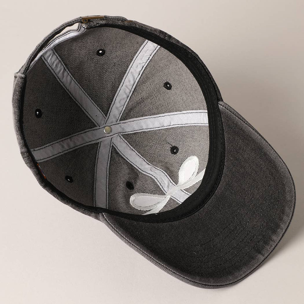 Trendy Bow Embroidered Denim Baseball Cap