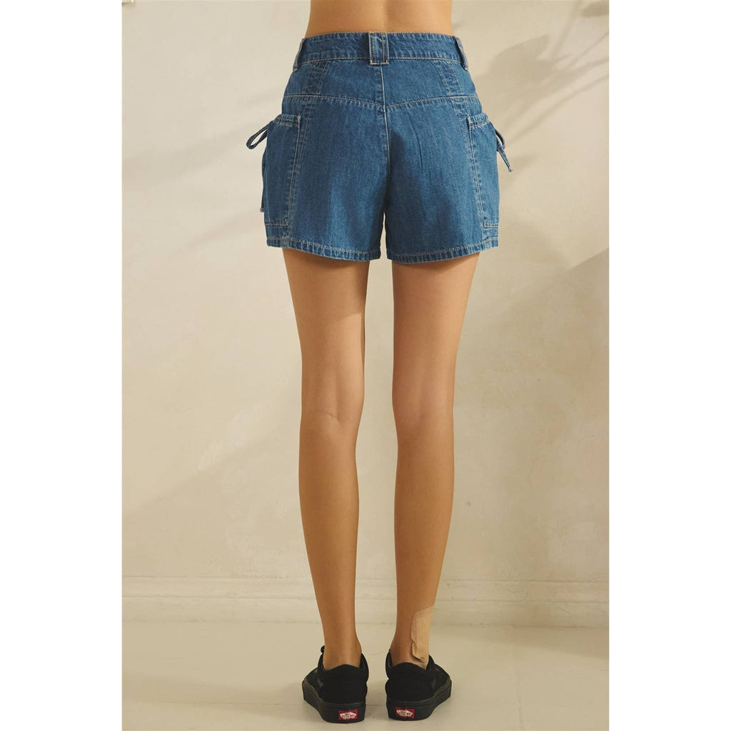Denim Shorts with Pocket Detail