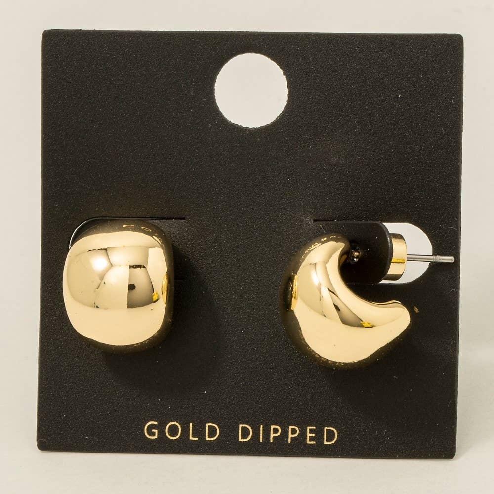 Gold Dipped Spherical Hoop Earrings