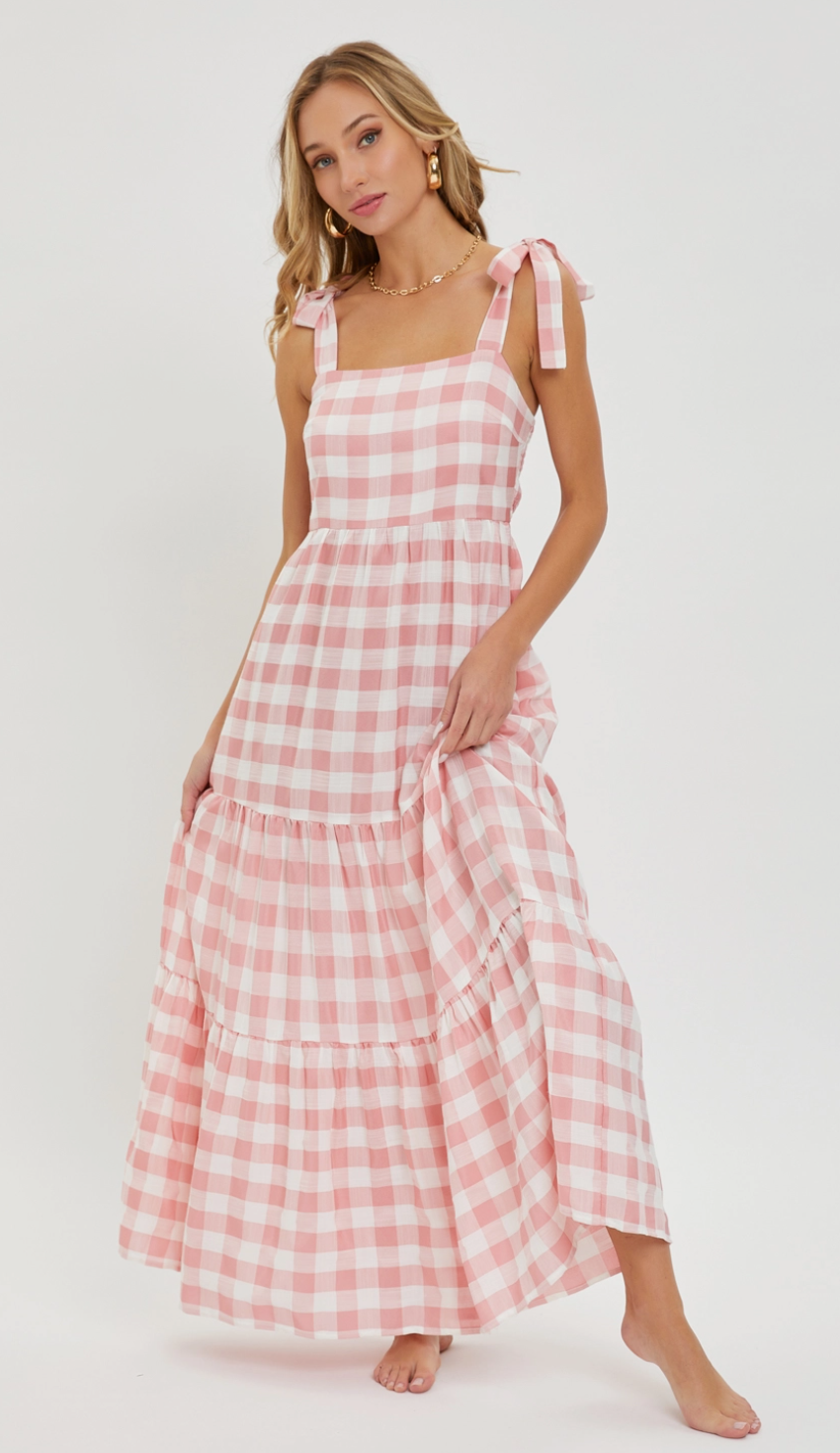 Pink Checkered Dress