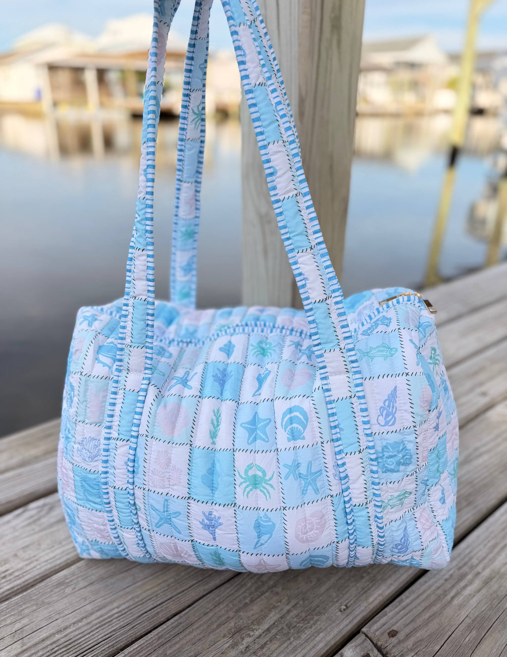 Coastal Quilted Duffle Bags