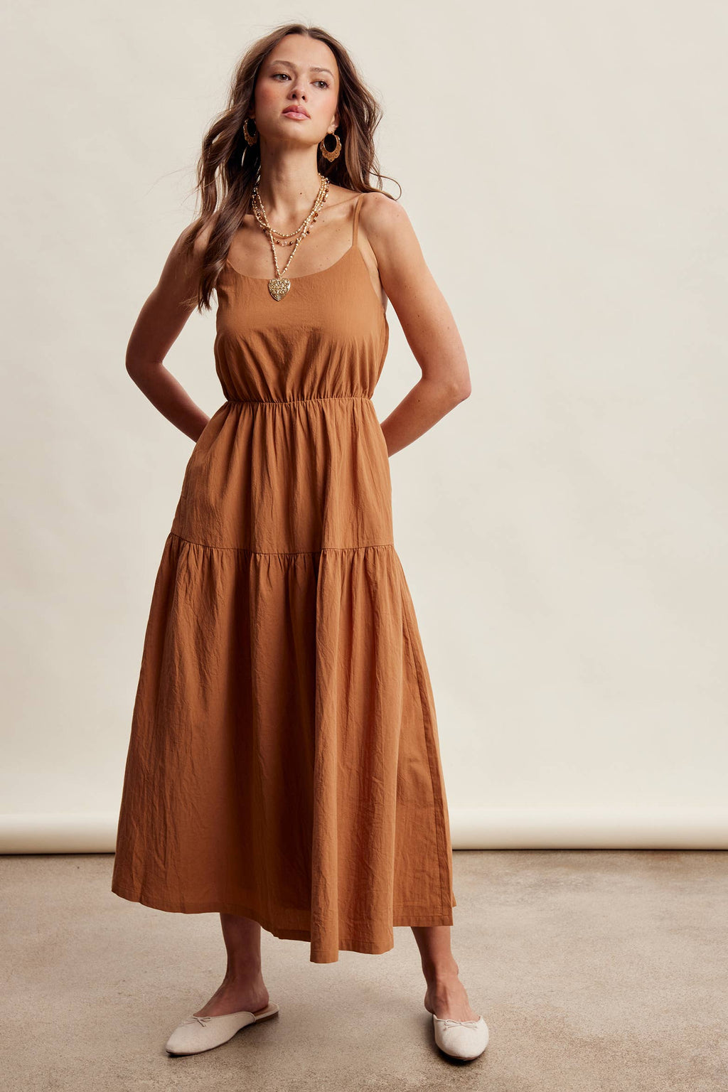 Embroidered Lace Vest & Sleeveless Midi Dress Set LD1651