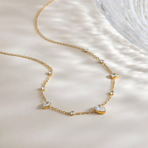 18K STAINLESS STEEL TARNISH FREE CZ NECKLACE | 40NK9693