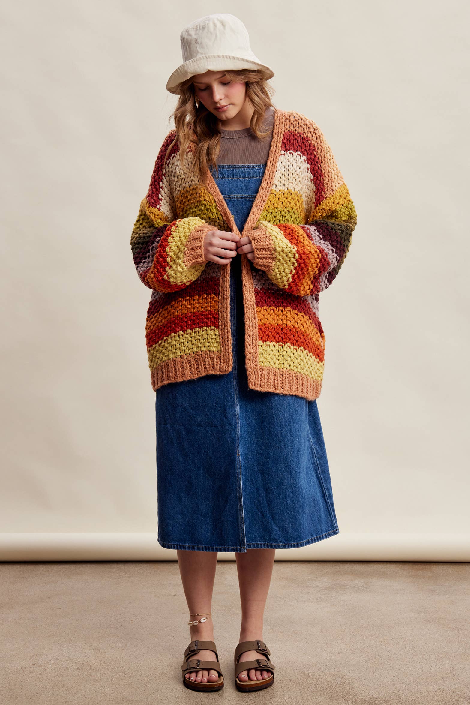 Rainbow Hand-Crochet Open Cardigan LSW0620