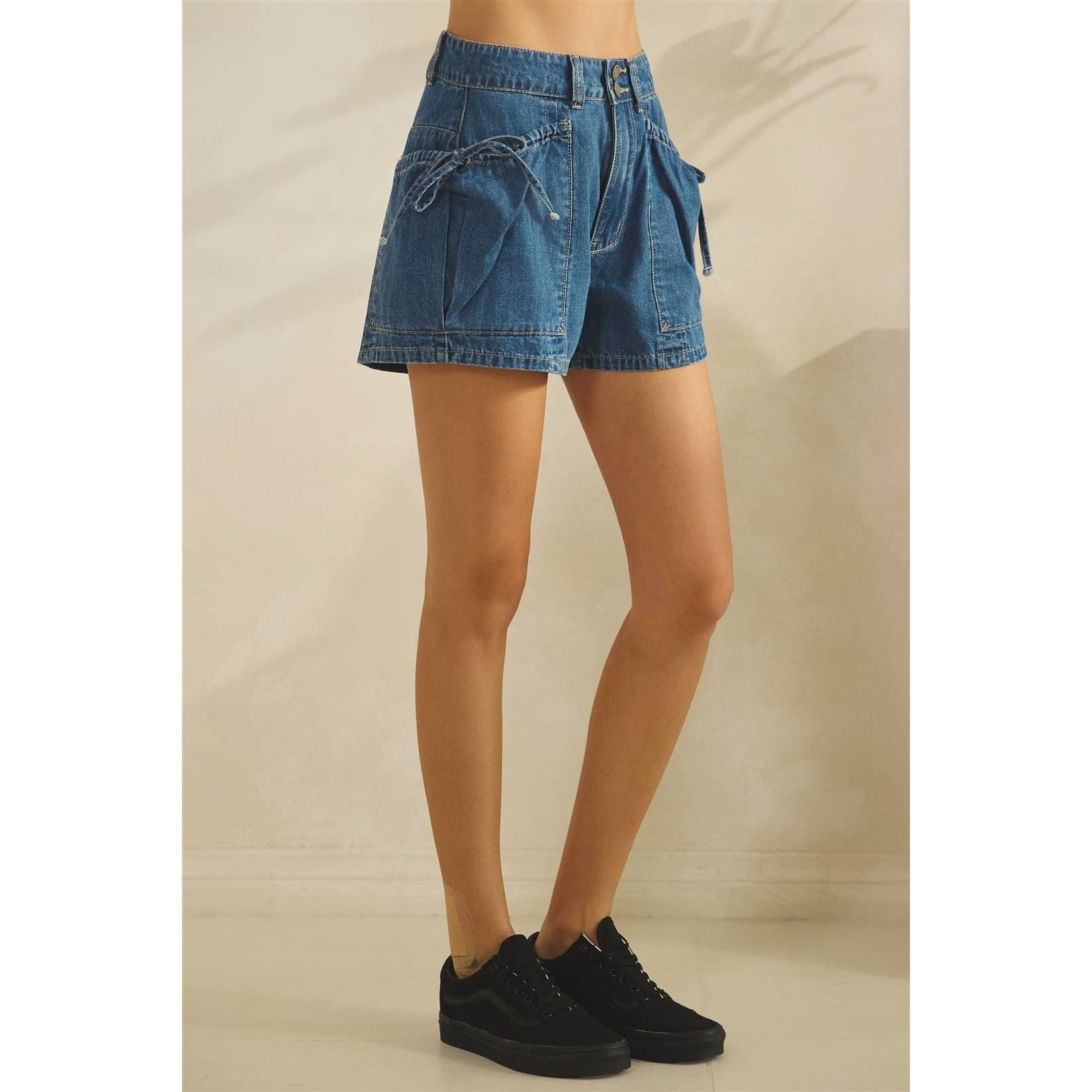Denim Shorts with Pocket Detail