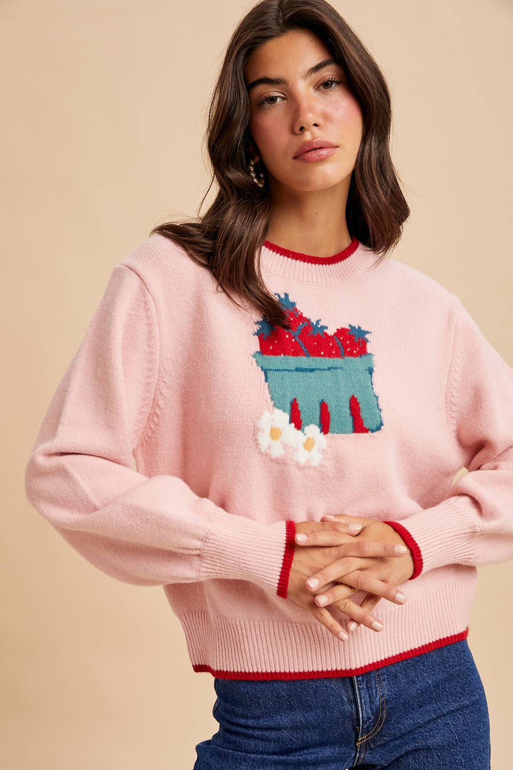 STRAWBERRY CARTON KNITTED PULLOVER