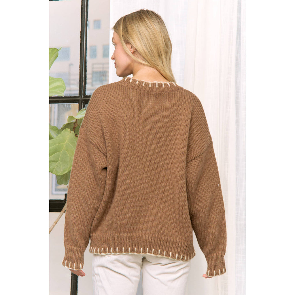 MY LOVELY SHELL CASUAL PULLOVER SWEATER