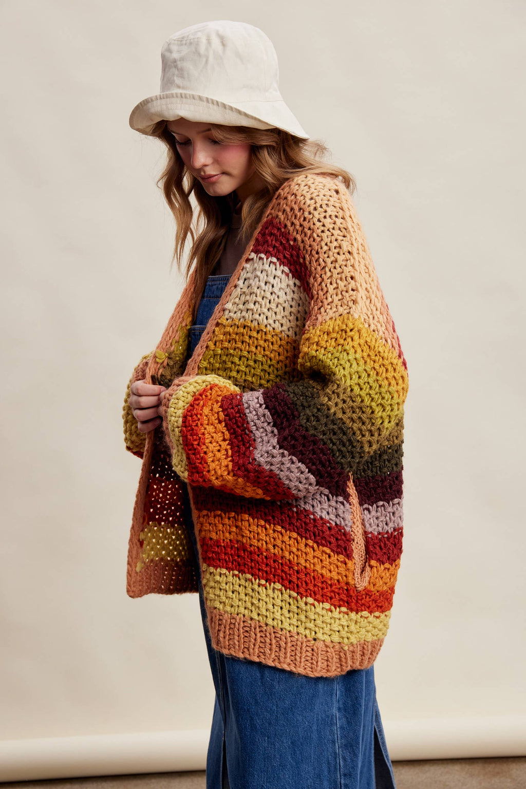 Rainbow Hand-Crochet Open Cardigan LSW0620