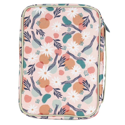 Bible Cover Floral With Cross Large