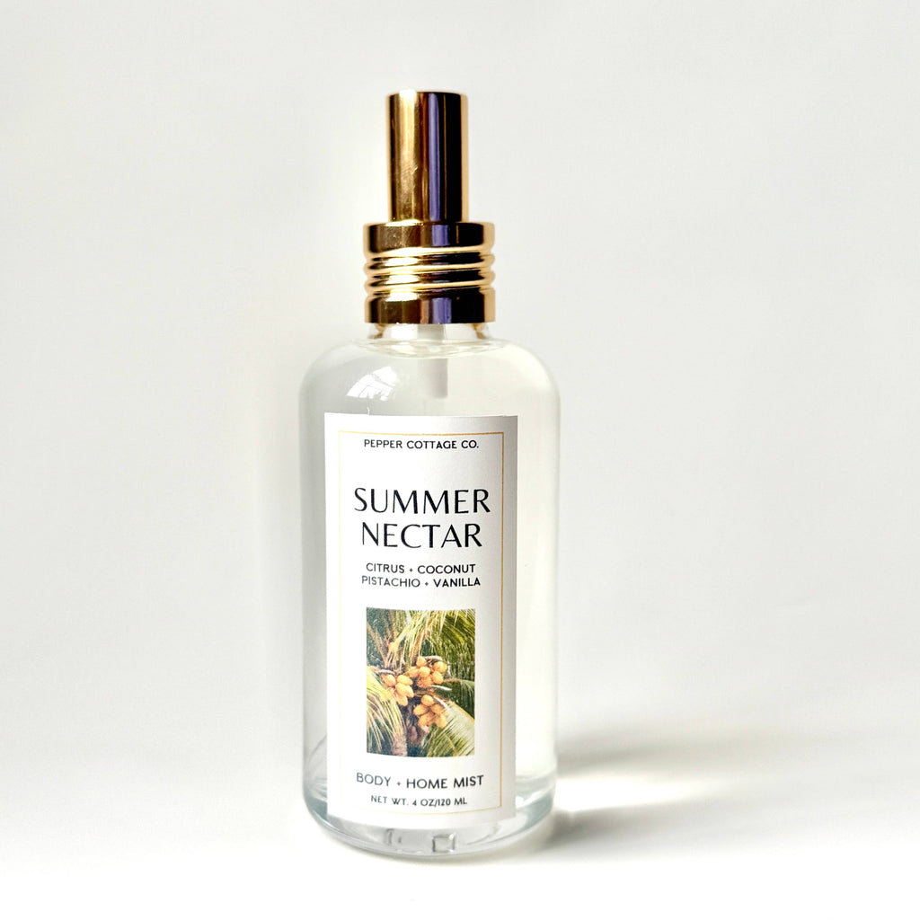 Summer Nectar 4 oz Body & Home Mist | Citrus + Coconut + Pistachio + Vanilla
