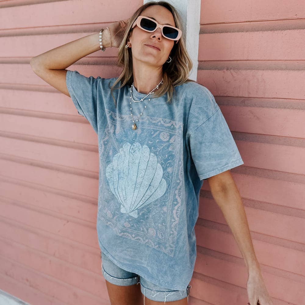 Seaside Seashell Mineral Wash Tee