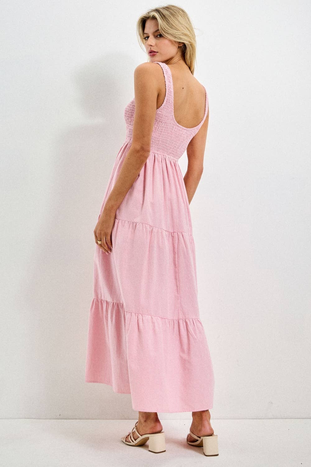 SMOCKED BODICE MAXI DRESS