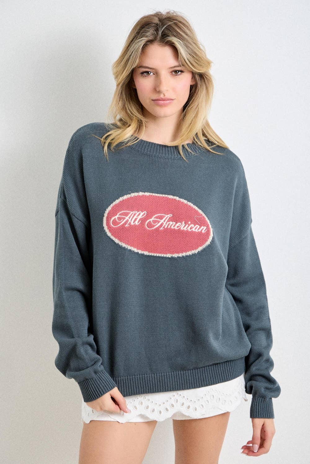 ALL AMERICAN EMBROIDERED SWEATER