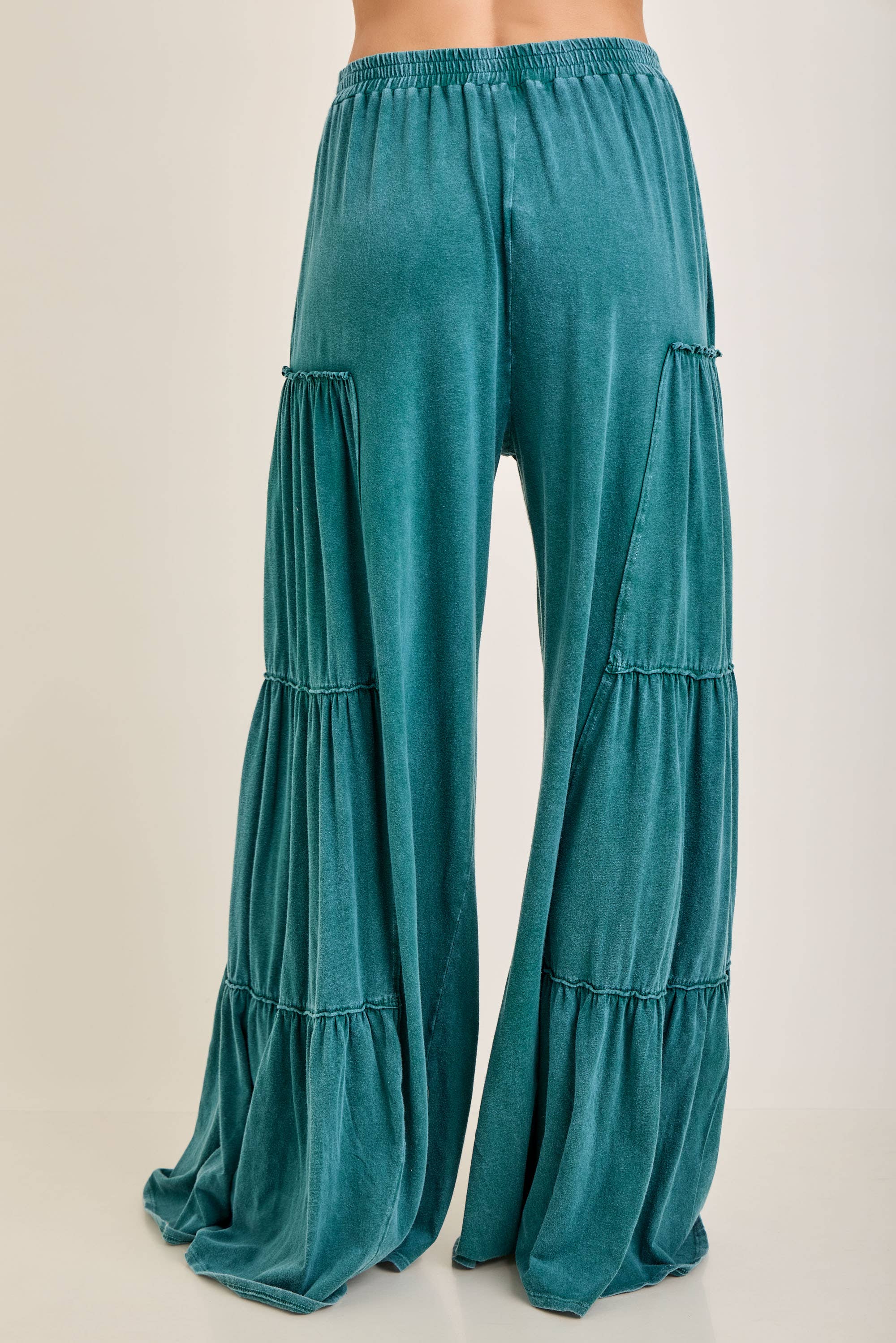Mineral Washed Tiered Wide Leg Pants HP5033P1