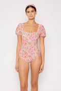 Puff sleeve 1pc-F1816_Small Flowers Pink