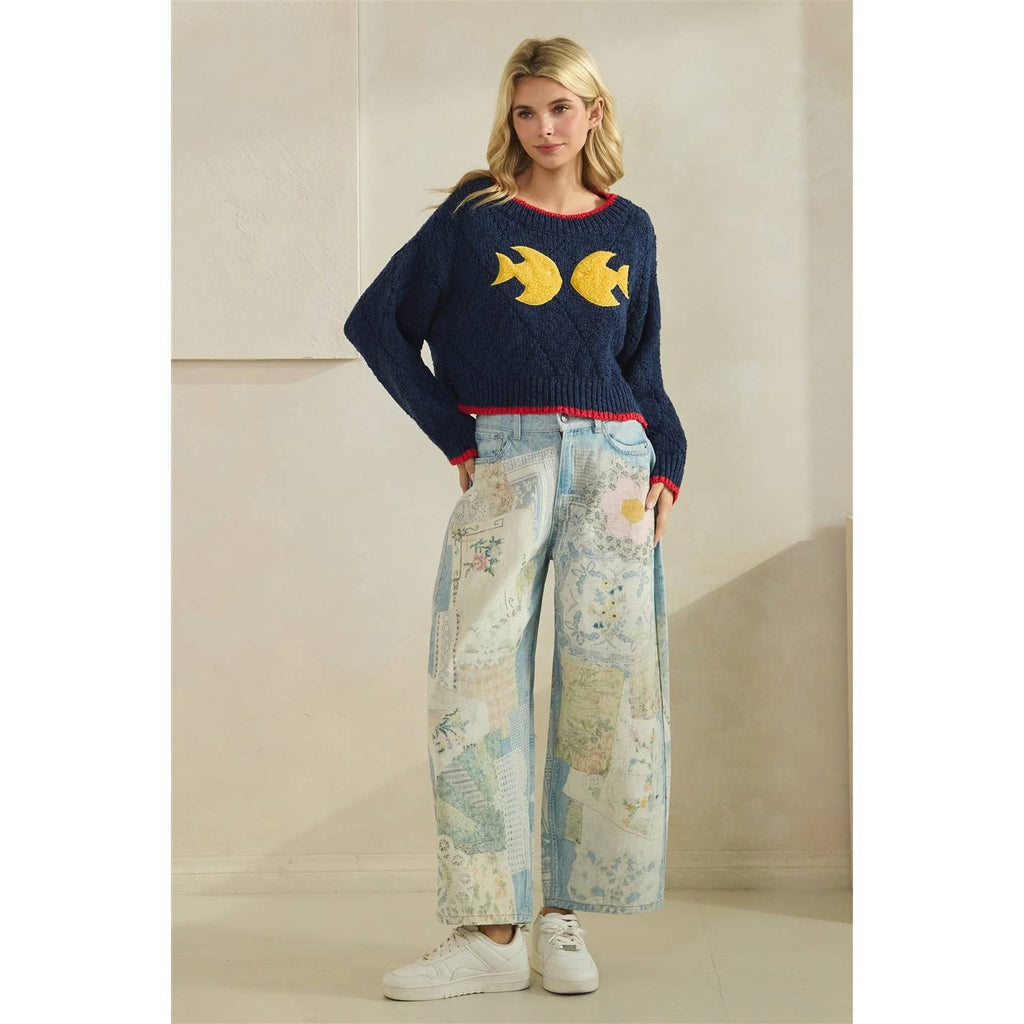 Printed Knitted Sweater