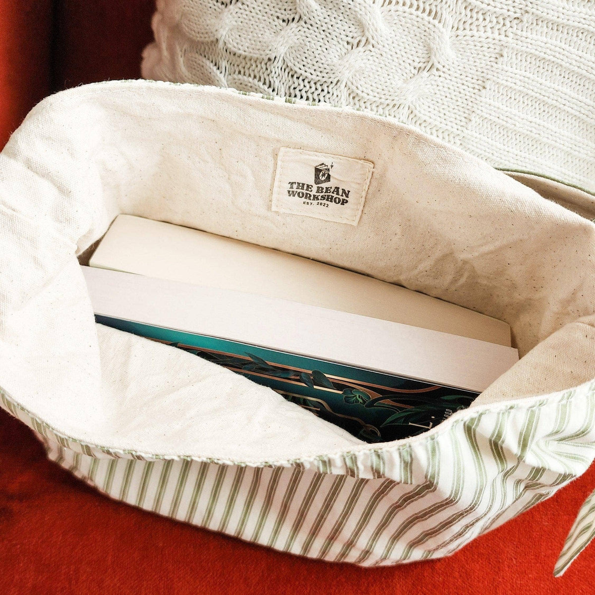 Probably Books Striped Cotton Tote Bag