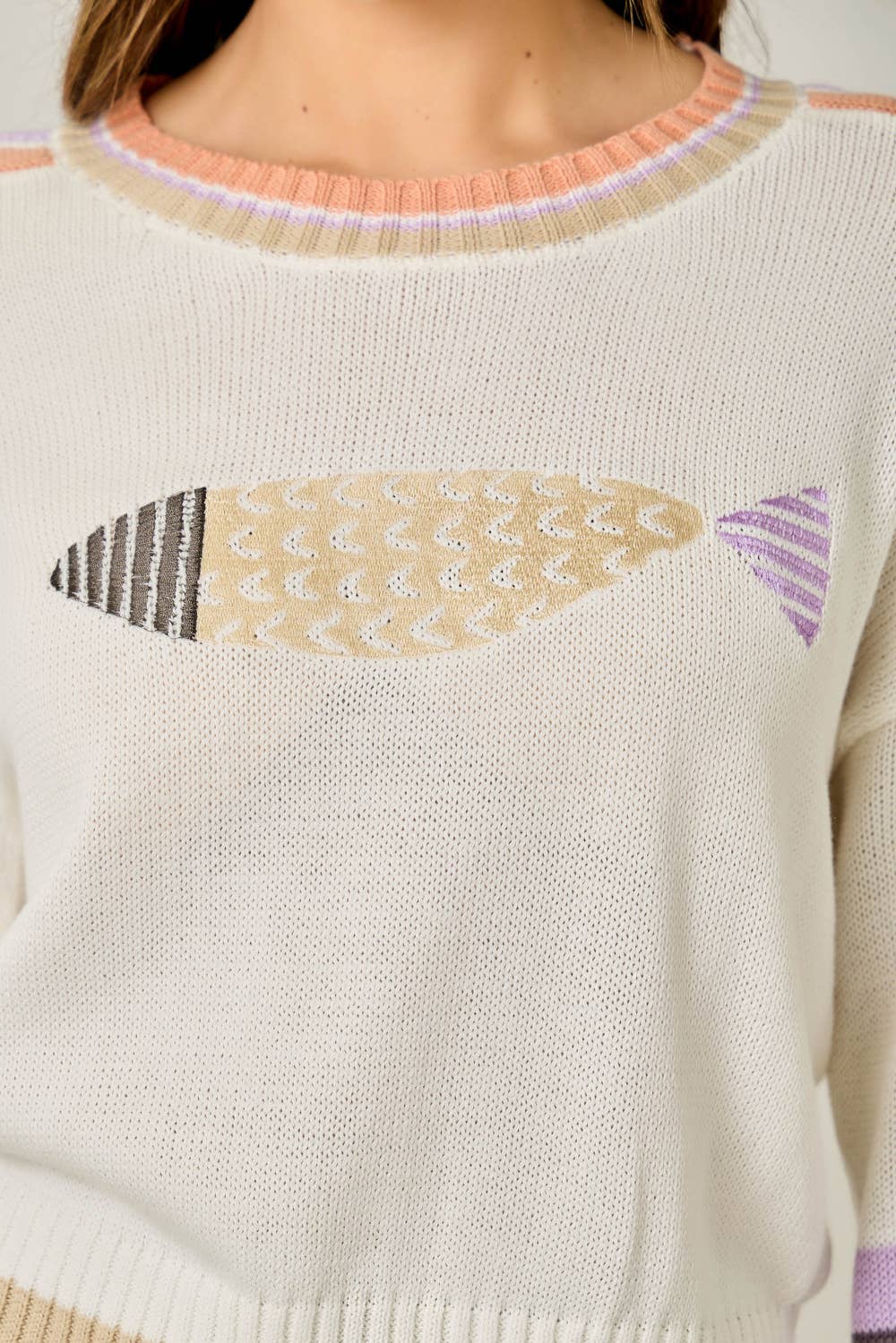 61359 Color Block Pullover Sweater