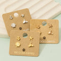 Gold Dipped Mini Sea Life Stud Earrings Set