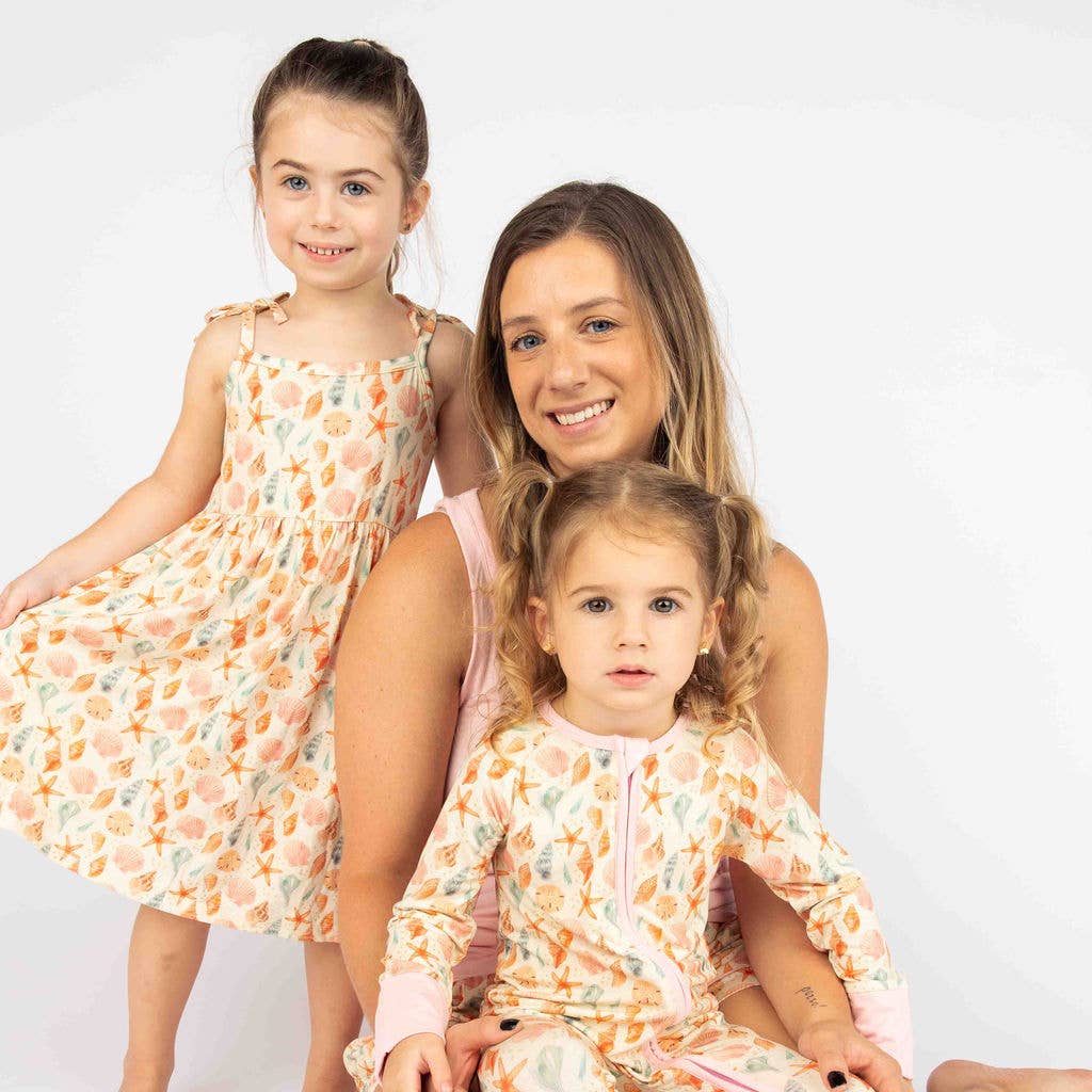 Sandy Seashells Beachy Kids Bamboo Sundress