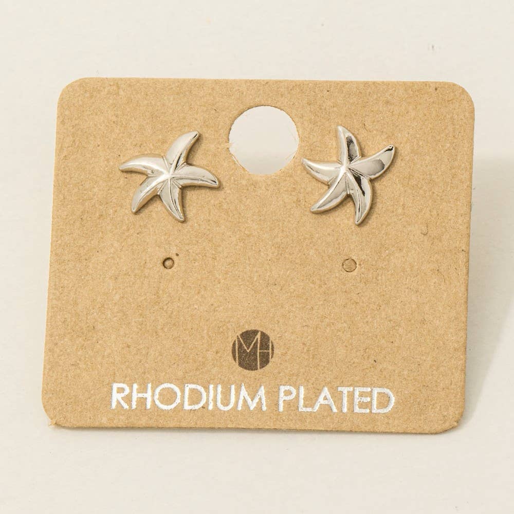 Gold Dipped Dainty Starfish Stud Earrings