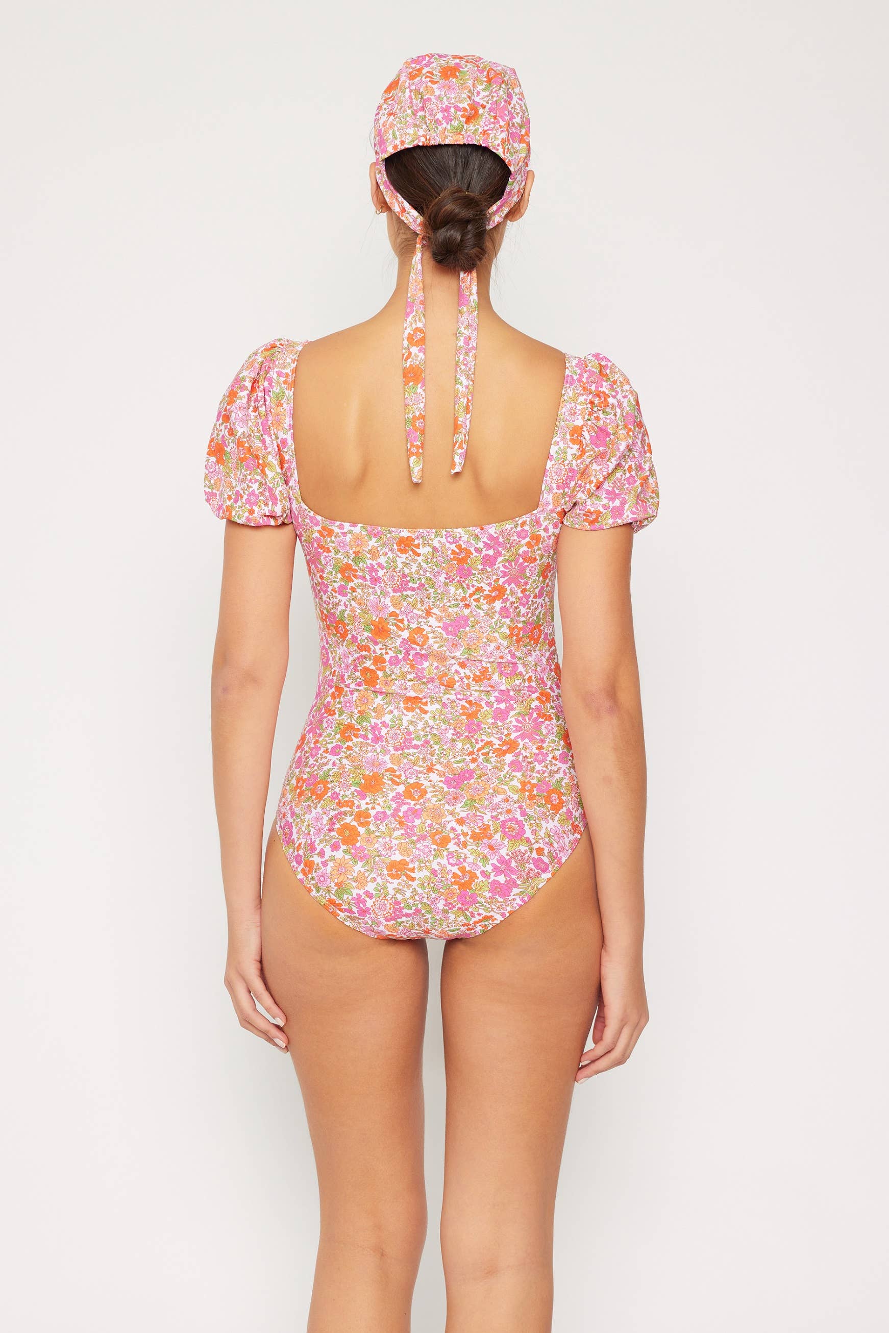 Puff sleeve 1pc-F1816_Small Flowers Pink