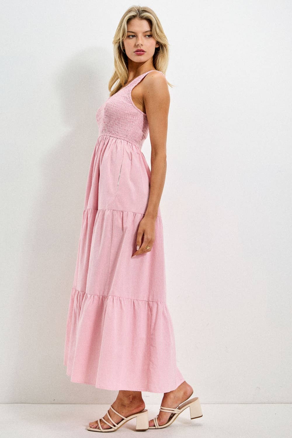 SMOCKED BODICE MAXI DRESS