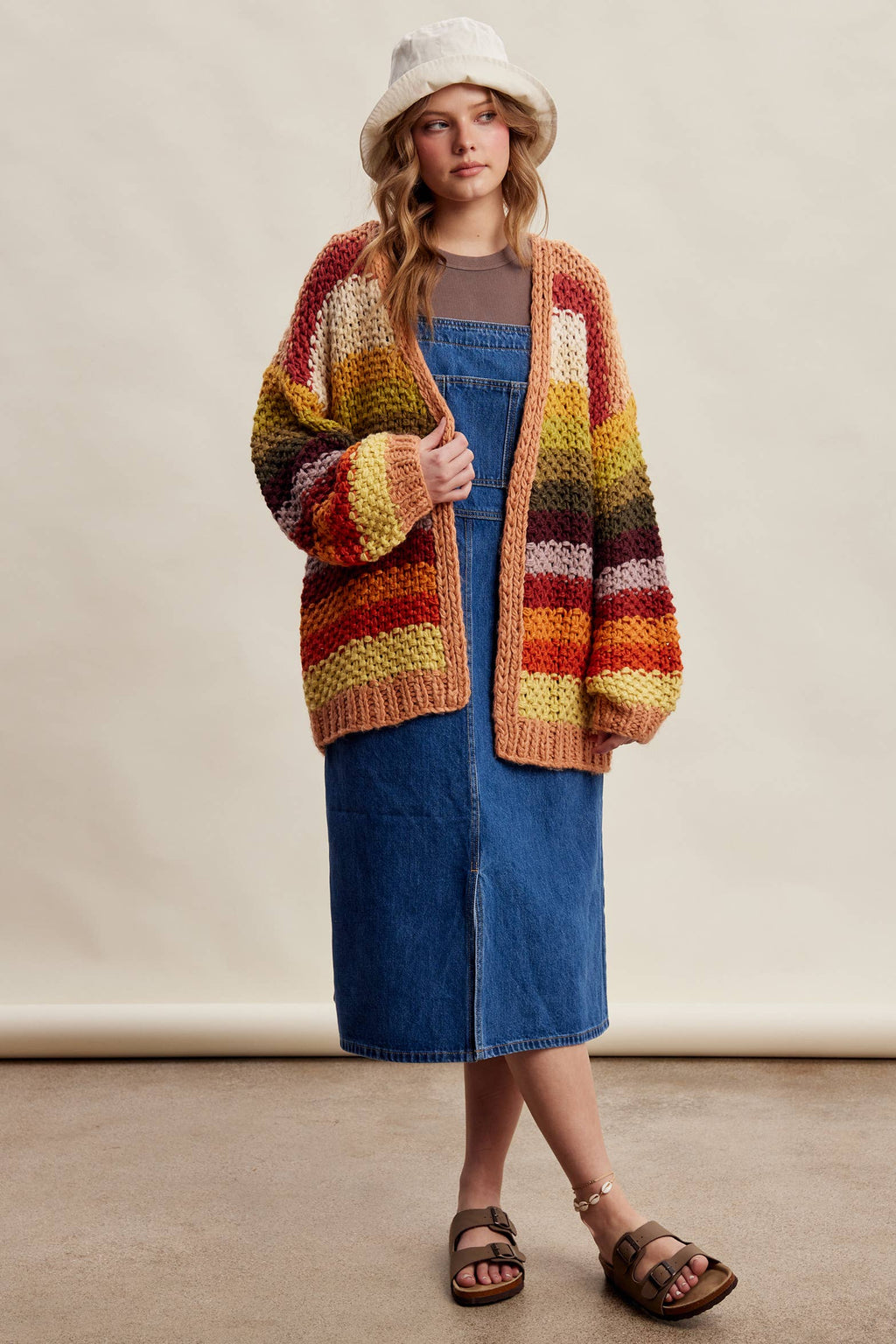Rainbow Hand-Crochet Open Cardigan LSW0620