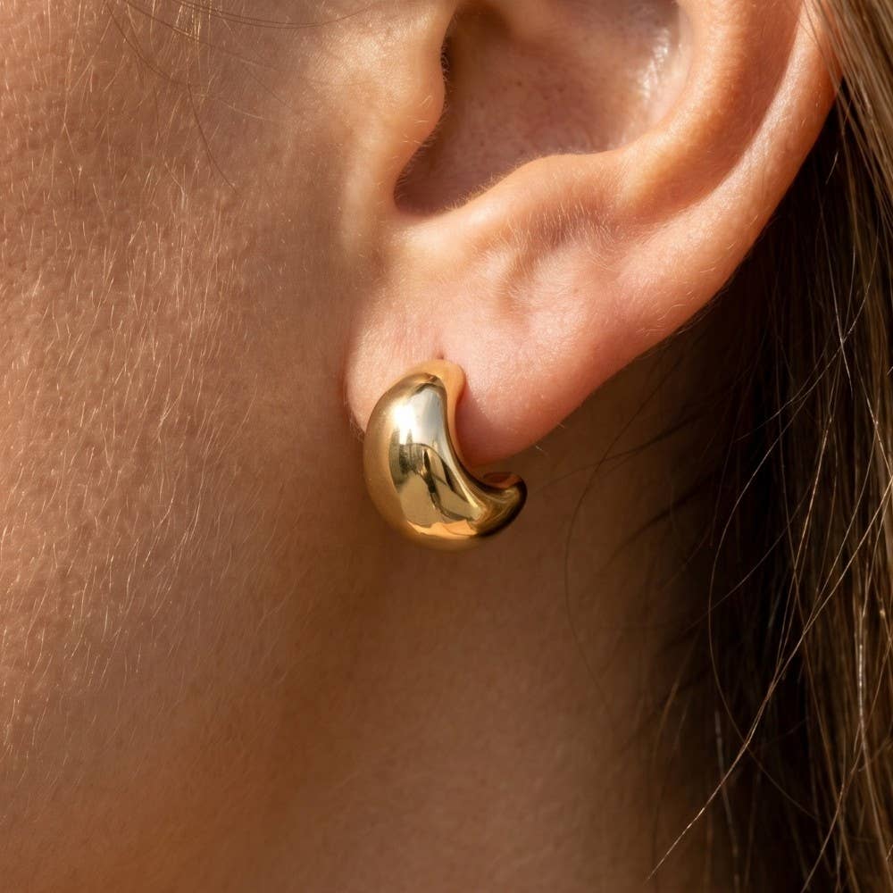 Gold Dipped Spherical Hoop Earrings