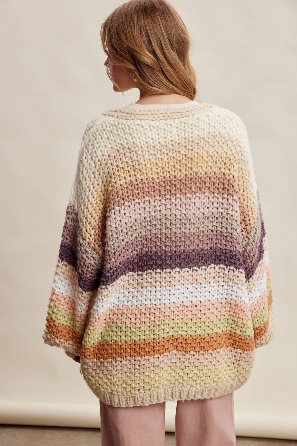 Rainbow Hand-Crochet Open Cardigan LSW0620