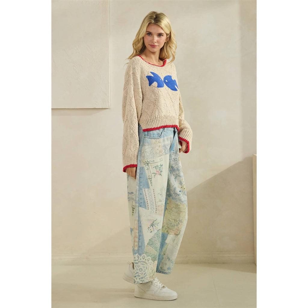 Printed Knitted Sweater