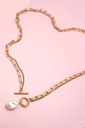 18K STAINLESS STEEL TARNISH FREE PEARL NECKLACE | 40NK9517