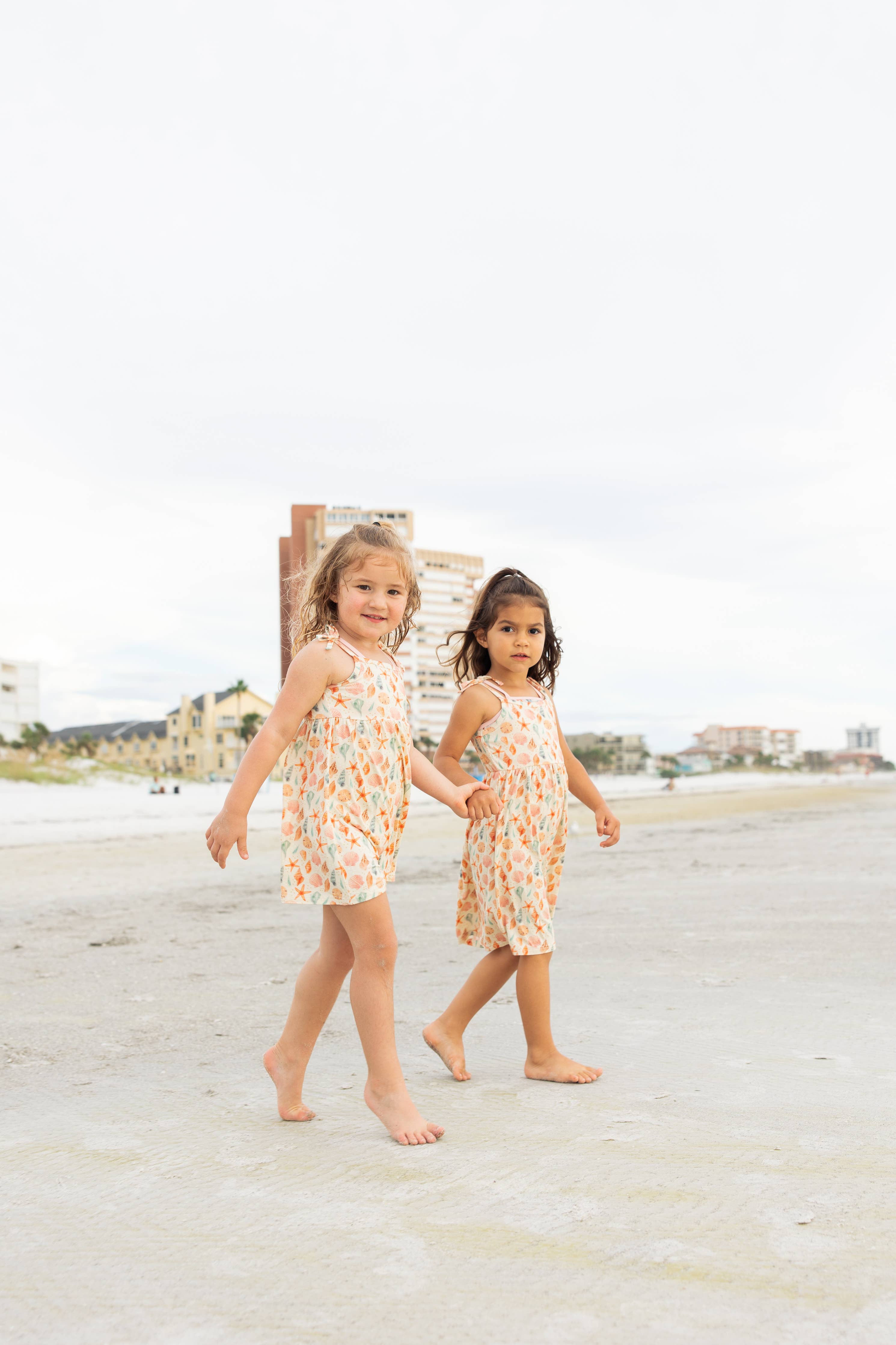 Sandy Seashells Beachy Kids Bamboo Sundress