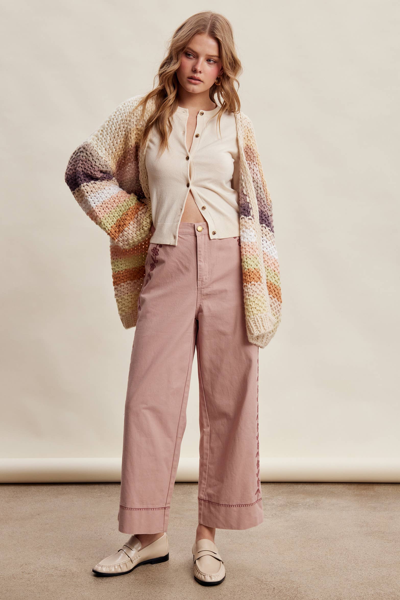 Rainbow Hand-Crochet Open Cardigan LSW0620