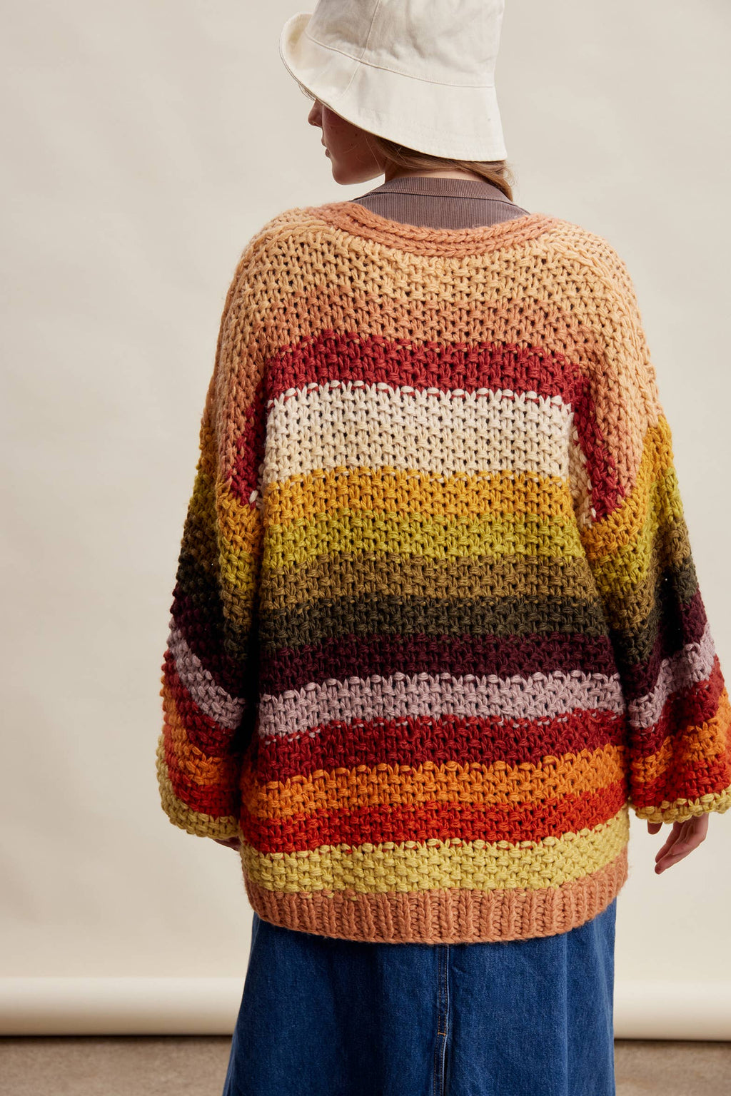 Rainbow Hand-Crochet Open Cardigan LSW0620