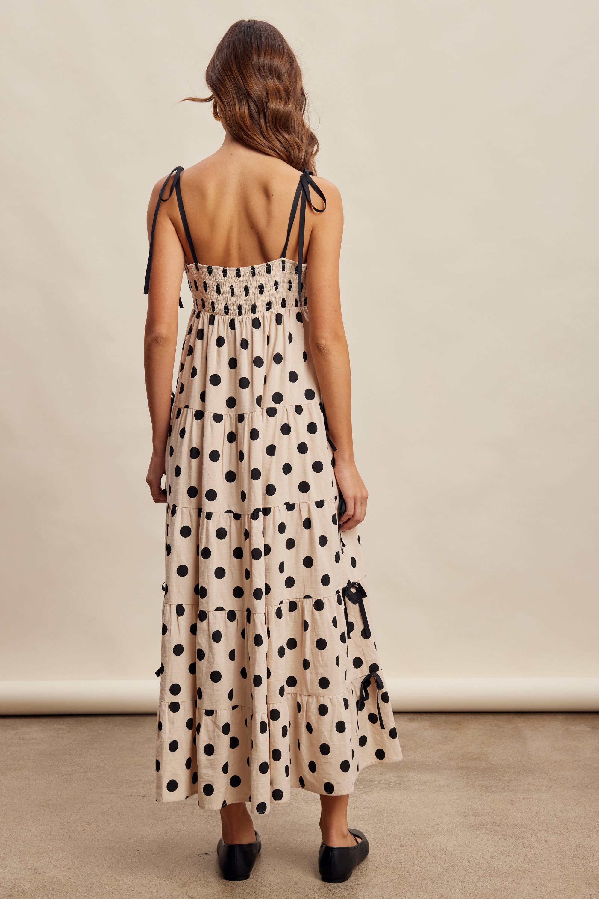Polka Dot Tiered Maxi Dress LD1634